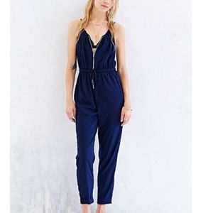 Navy Blue Zippered Urban Outfitter Jumpsuit